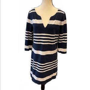 Gap Blue & White V-Neck Cotton Dress Size M
